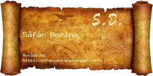 Sáfár Dorina névjegykártya